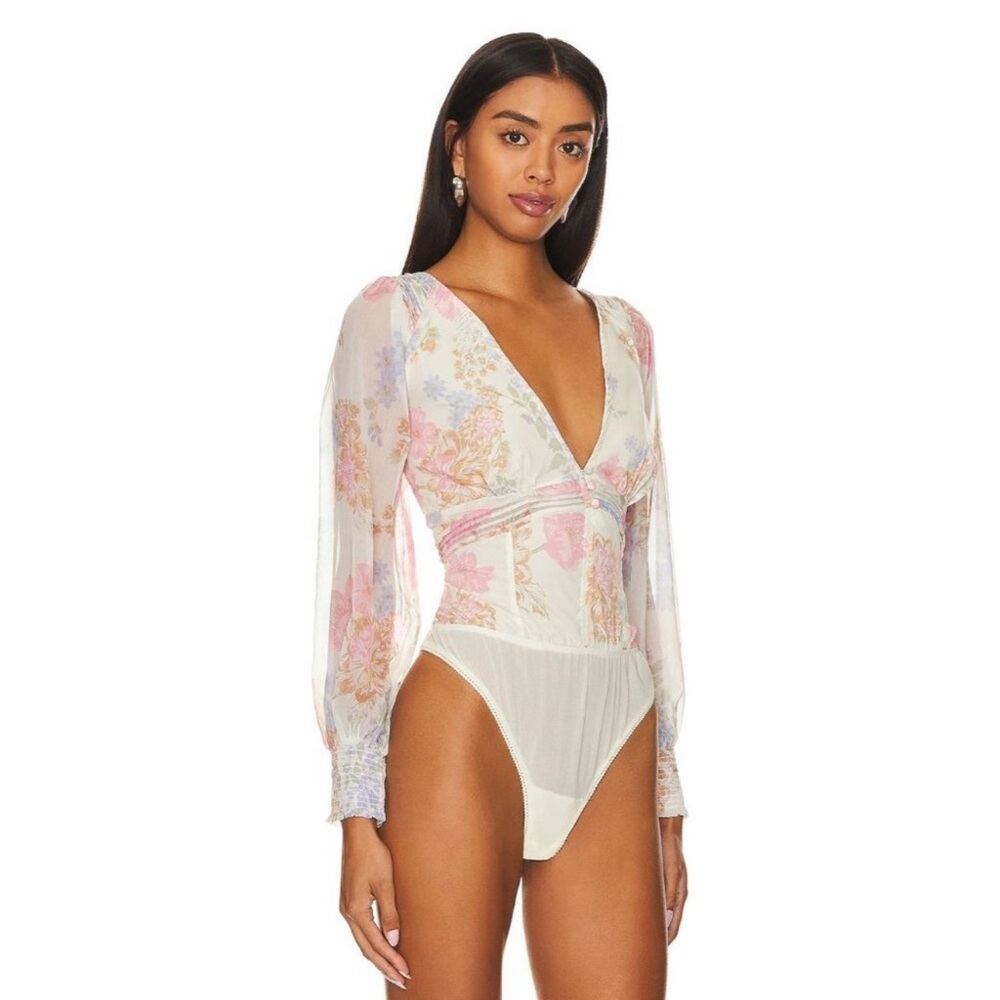 Free People x Revolve $128 Wanderlust Bodysuit in Ivory NEW